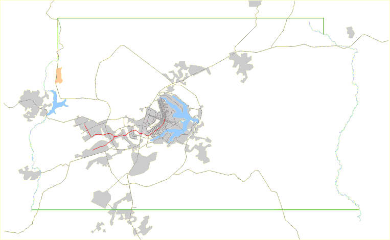 Localização de Brazlândia em relação  ao DF e Entorno