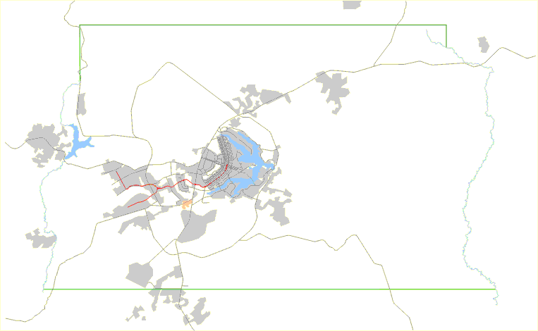 Localização do Núcleo Bandeirante em relação ao DF e Entorno