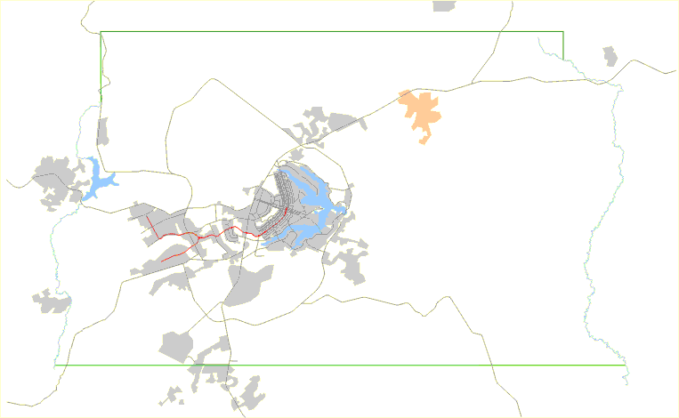 Localização de Planaltina em relação ao DF e Entorno