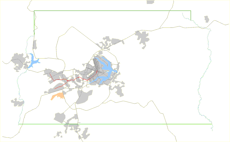 Localização do recanto das Emas em relação ao DF e Entorno