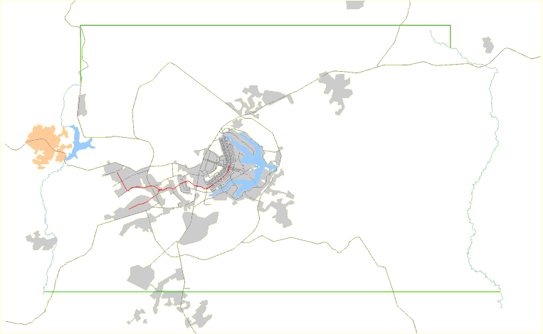 Localização de Águas Lindas em relação ao DF e Entorno