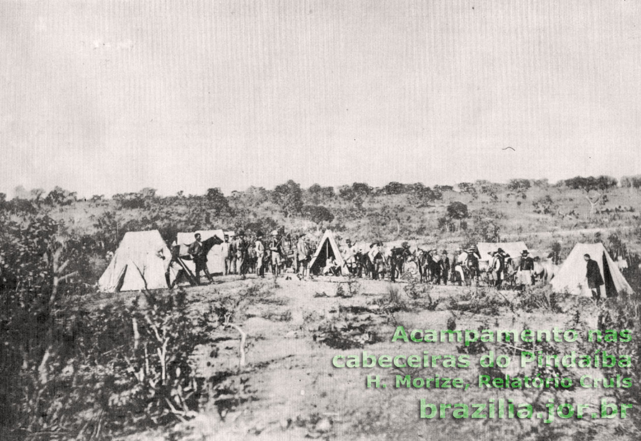 Acampamento da primeira Missão Cruls nas cabeceiras do Pindaíba