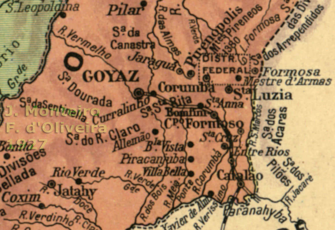 Mapa do "retângulo Cruls" em um atlas luso-brasileiro de 1927