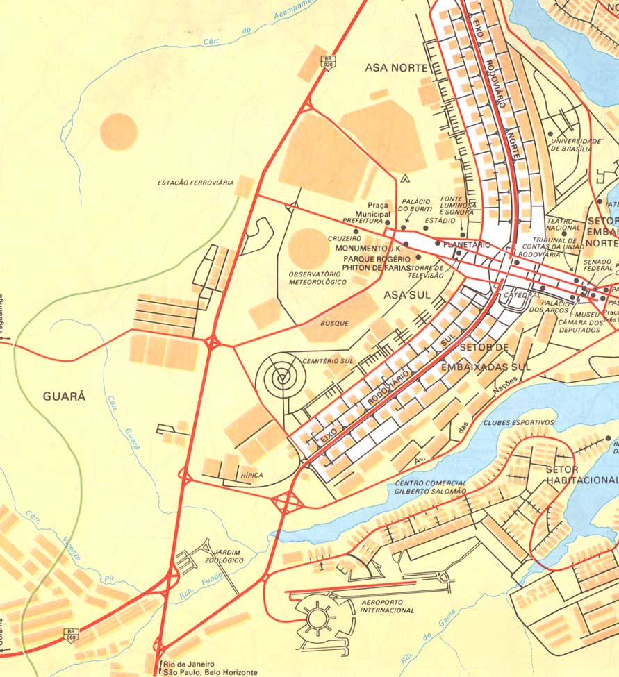 Localização da estação ferroviária e dos trilhos