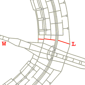 Mapa de localização da Via N3, ligação leste-oeste do início da Asa Norte de Brasília