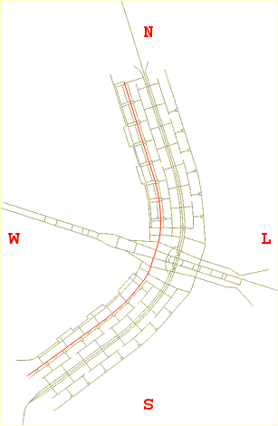 Mapa de localização da Avenida W3, de norte a sul de Brasília