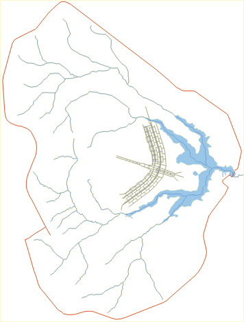 Contorno da bacia hidrográfica do lago Paranoá