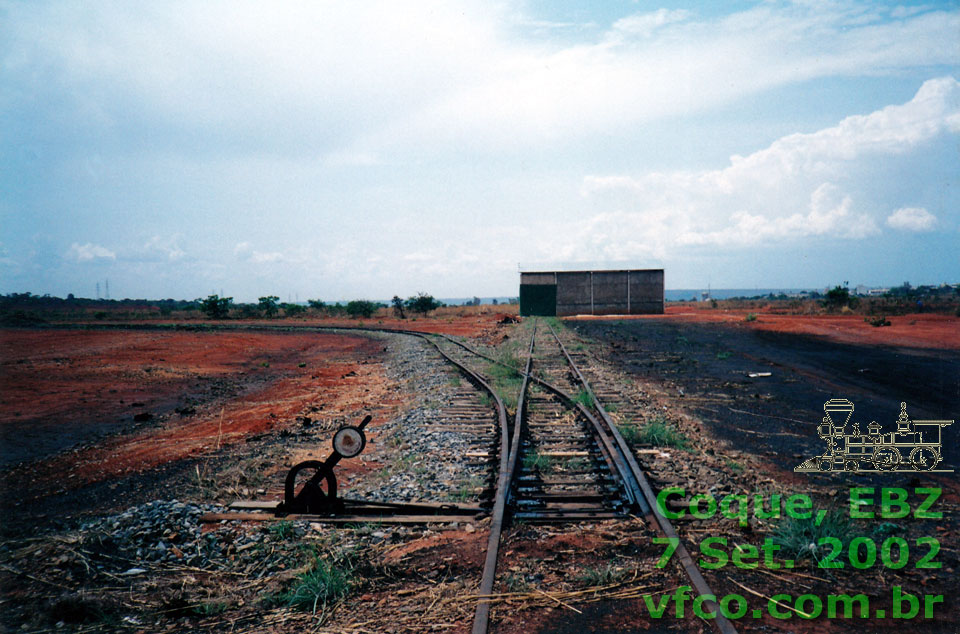 Desvio dos trilhos no pátio ferroviário