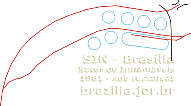 Linha principal e variante ferroviária constatadas no Setor de Inflamáveis em 1981